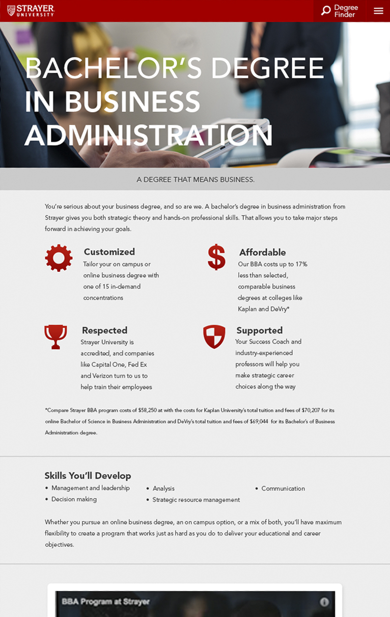 White & Partners: Strayer Mobile Refresh: Design
