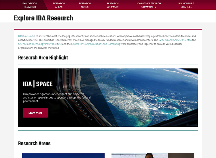 IDA Research Landing Page Redesign